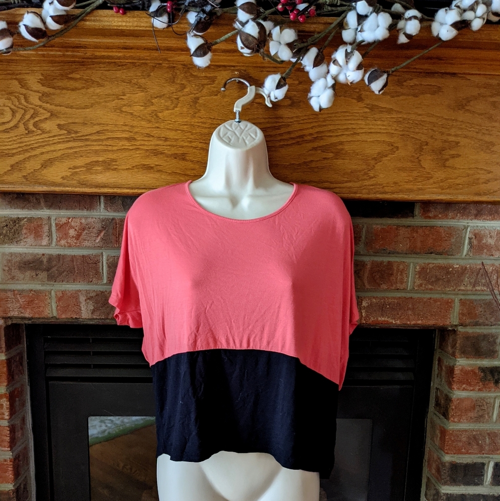 Mac+Jac pink and black top size medium